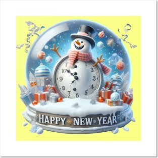 Frosty's Holiday Magic: Celebrate Christmas and Ring in the New Year with Whimsical Designs! Posters and Art